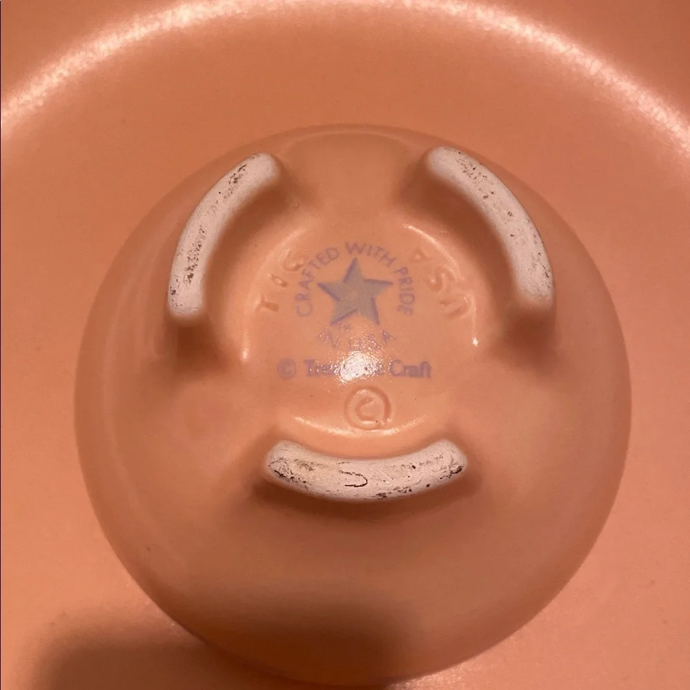 Treasure Craft Southwestern Style Chip and Dip Bowl Set. Peach and Green.